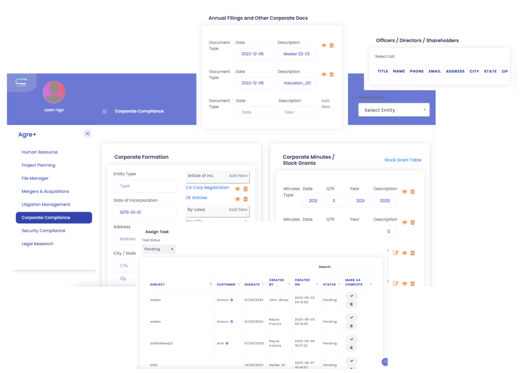 Corporate Secretary - feature of the best software for legal departments and General Counsel