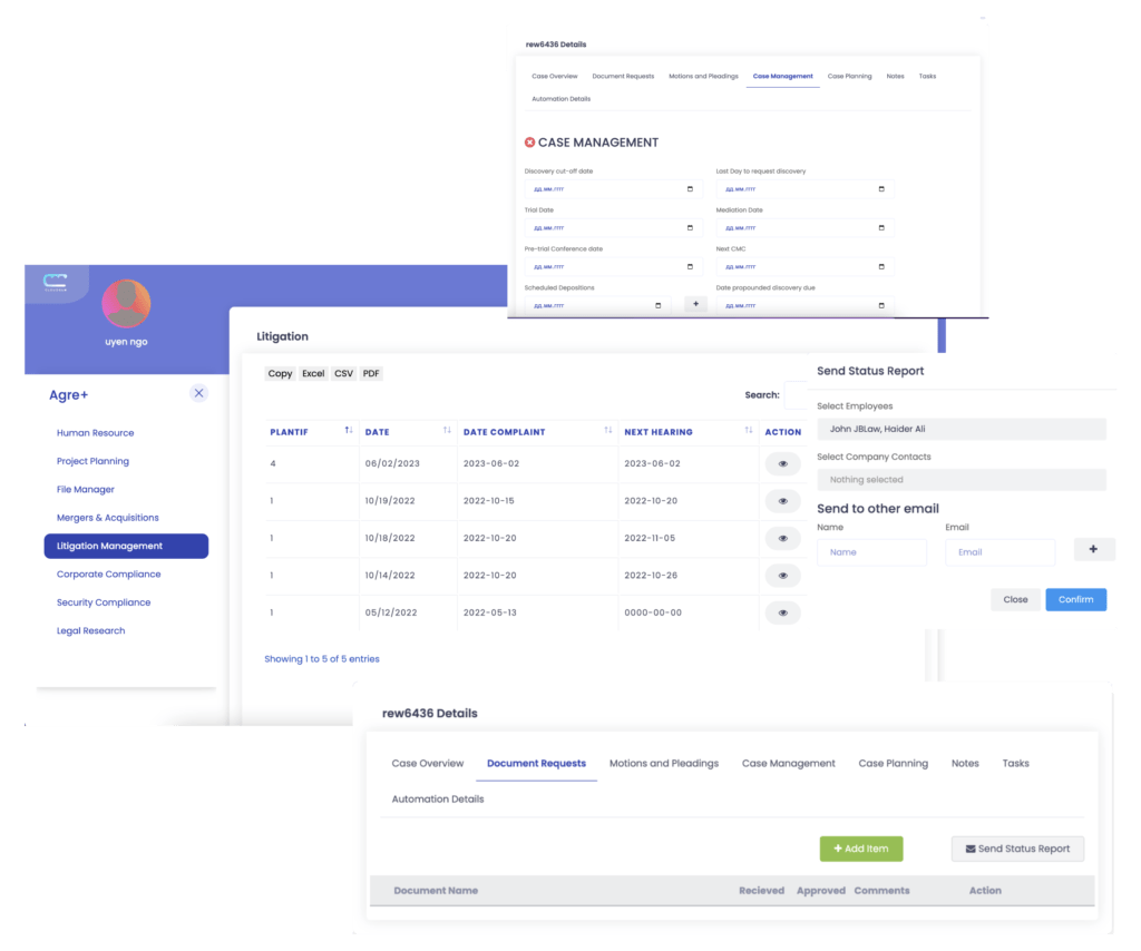 Litigation Management - feature of the best software for legal departments and General Counsel